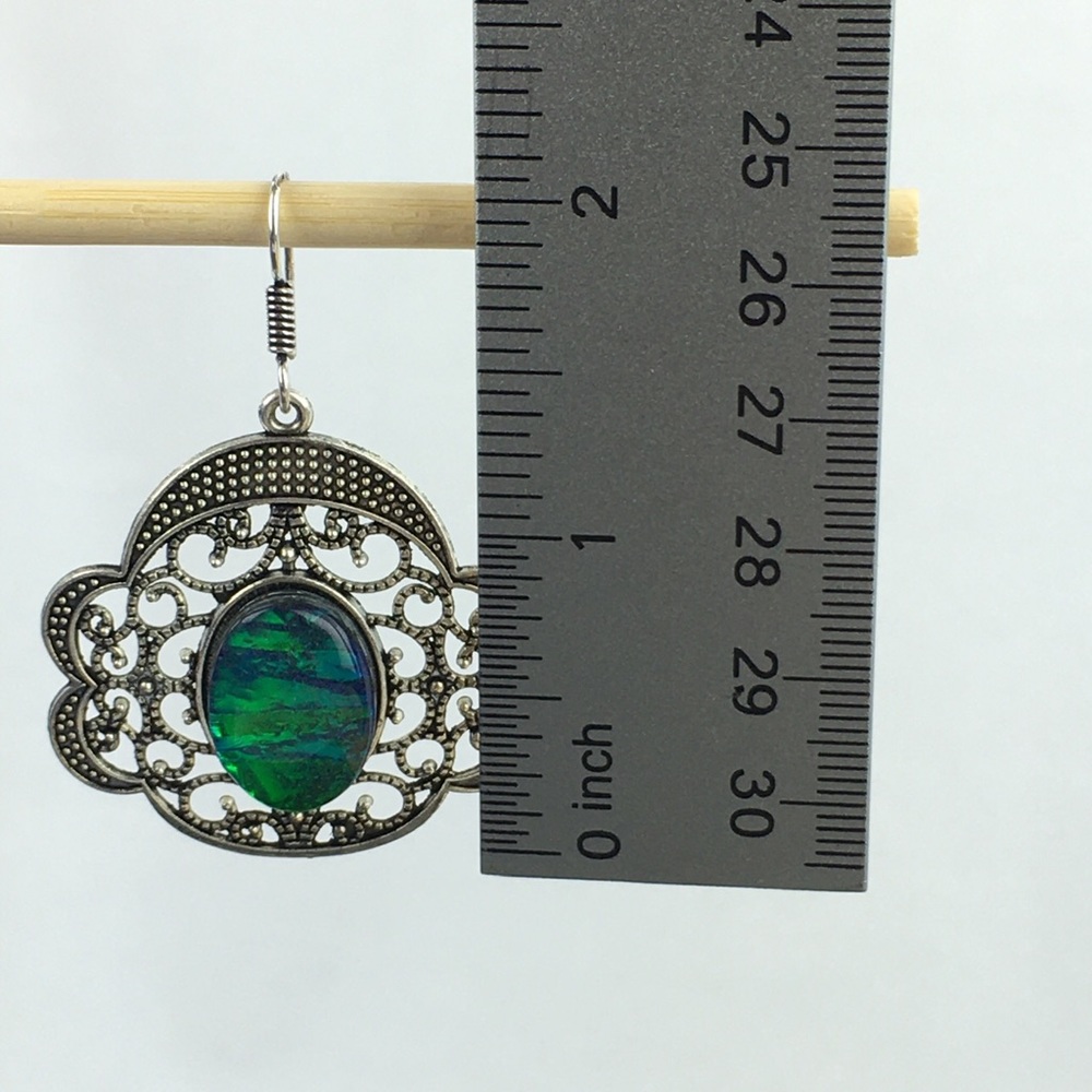 Dichroic Glass or Acrylic Hook Dangle Earrings - Picture 7 of 11
